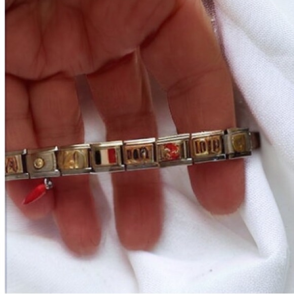 ZOPPINI (nomination) 2/$25 RED CRYSTAL deco bracelet link - Picture 6 of 7